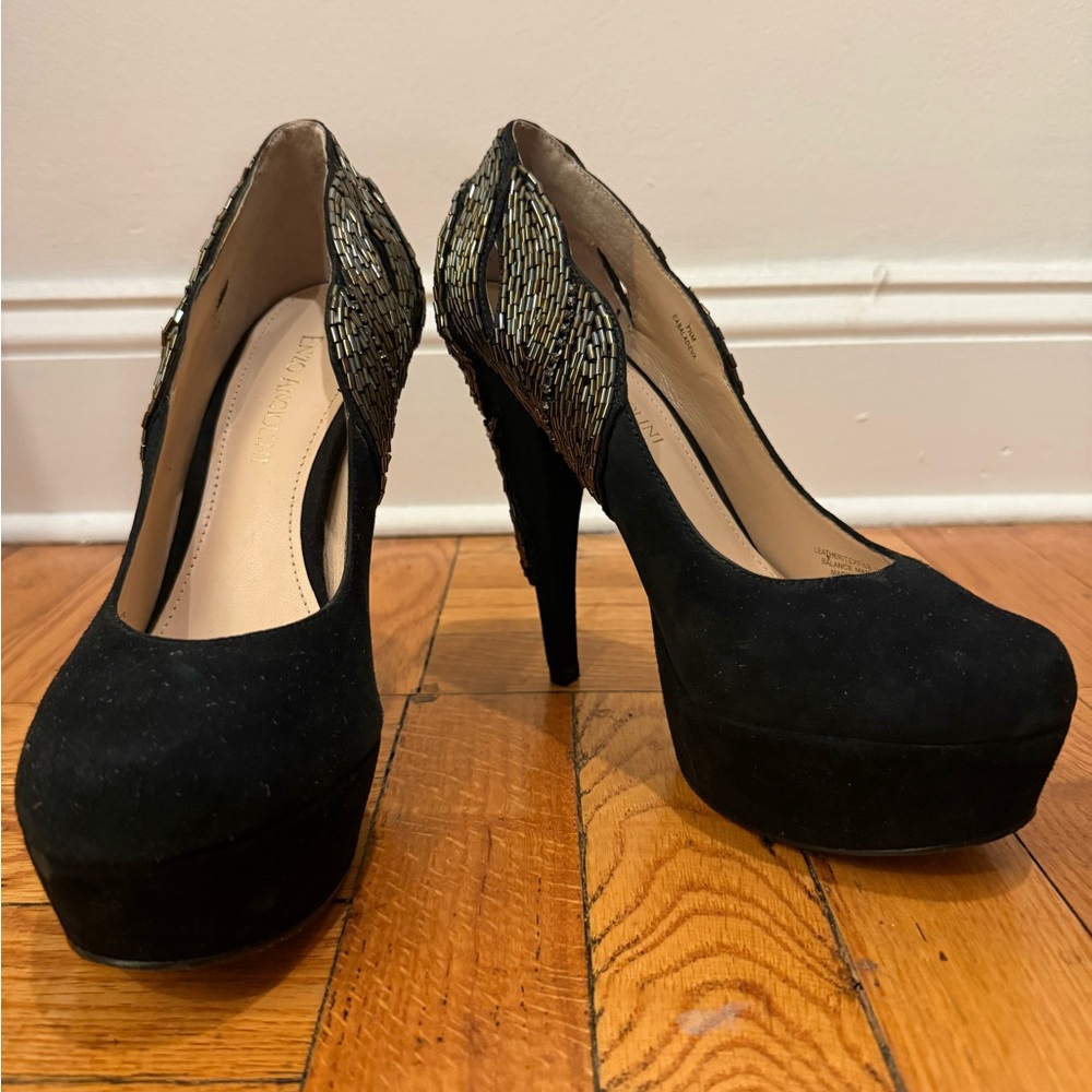 Enzo Angiolini Baladeva Black Platform Heels